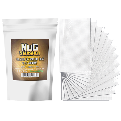 NugSmasher 14 Gram Premium Extraction Rosin Bags - Pack of 12 (37u, 90u, 120u, 160u)