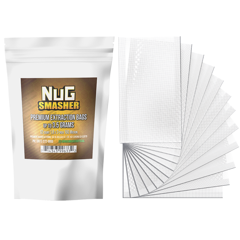 NugSmasher 3.5 Gram Premium Extraction Rosin Bags - Pack of 12 (37u, 90u, 120u, 160u)